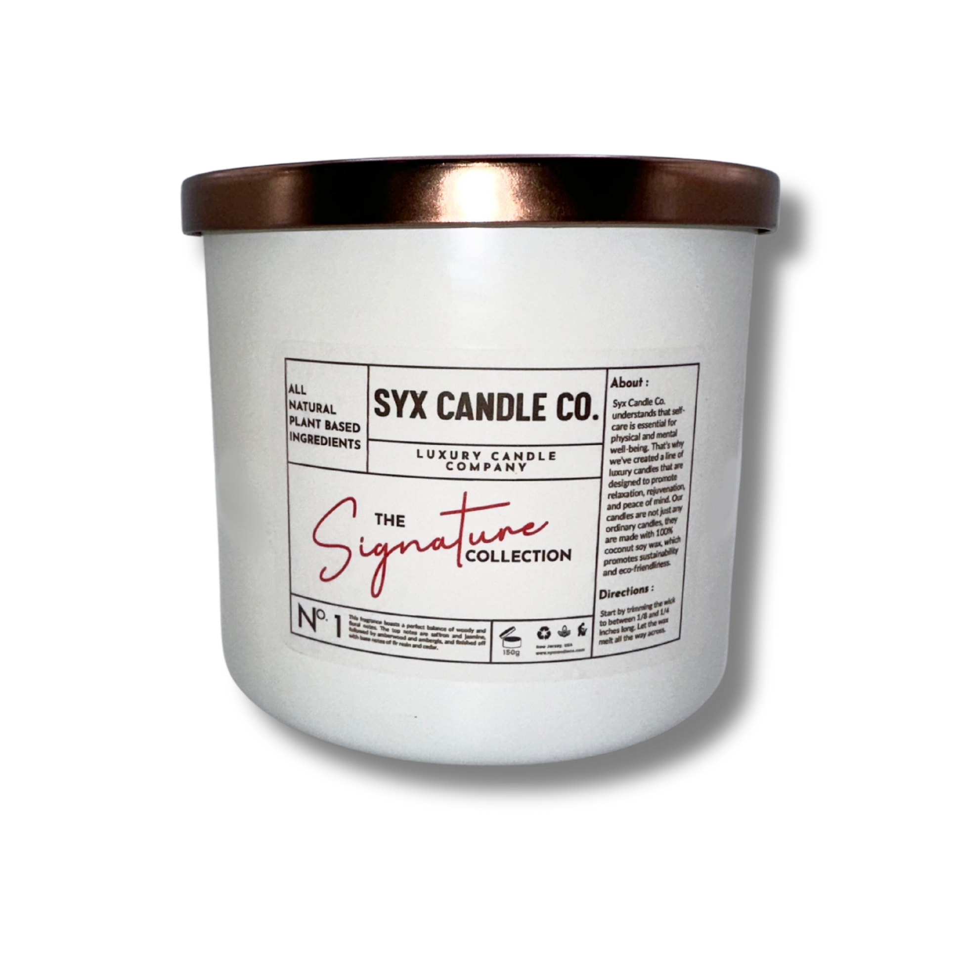 No. 1 luxury candle with saffron, jasmine, amberwood, fir resin, and cedar notes, offering a sophisticated woody floral fragrance